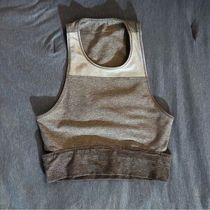 Outdoor Voices Tri-tone Slashback Crop Sports Bra